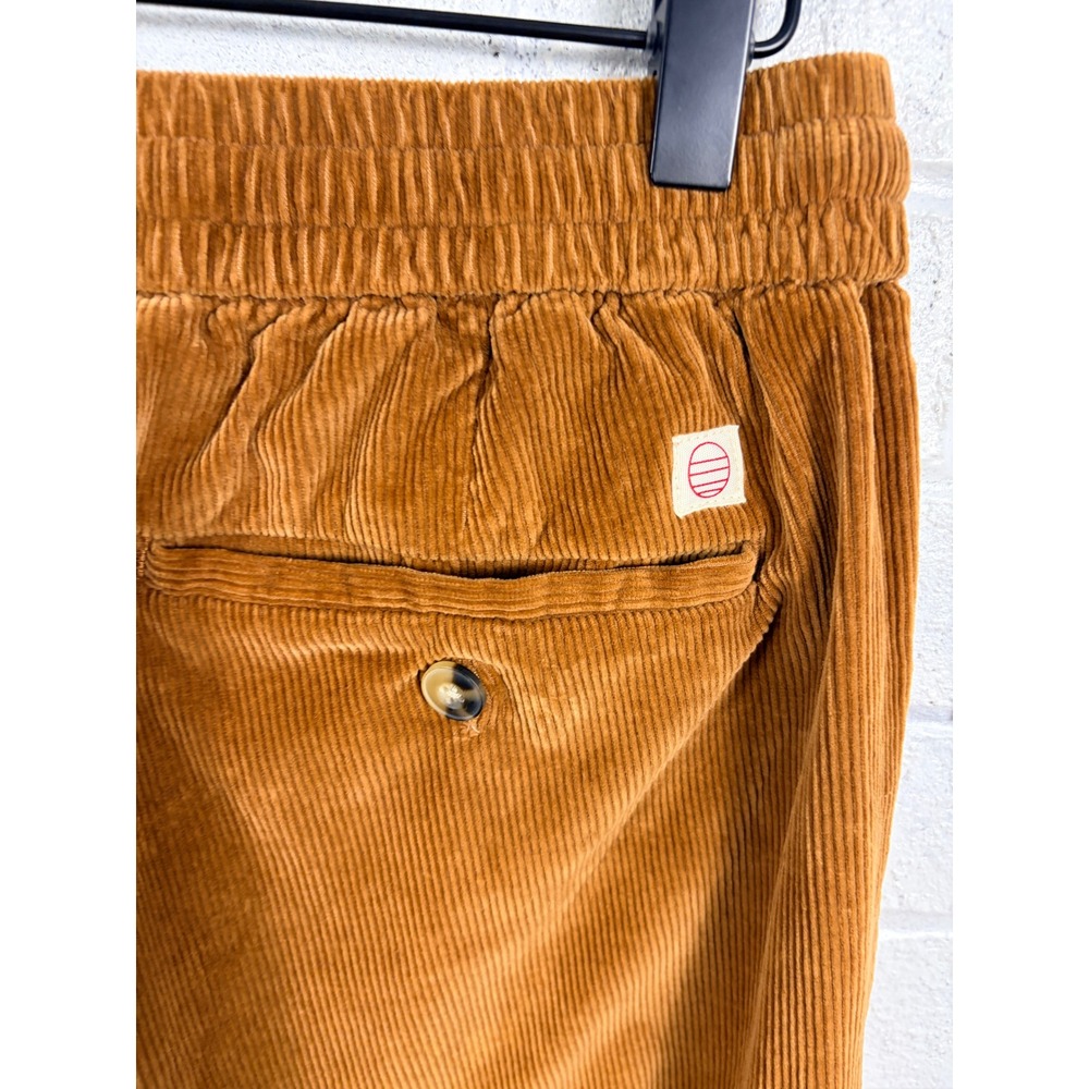 Marine Layer Saturday Pant Mens S Brown Corduroy Elastic Waist Tapered Casual - Picture 6 of 14